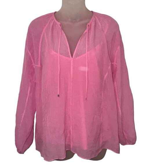 RAG & BONE   Melody Silk-blend Top In Pink Blouse & Cami size XS - Picture 3 of 11
